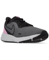 Nike Women's Revolution 5 Wide Width Running Sneakers From Finish Line In Black, Psychic Pink-dark G