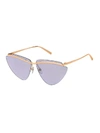 MARC JACOBS MARC JACOBS WOMEN'S MULTICOLOR METAL SUNGLASSES,MARC453SDDBVYGOLDCOPPER 66