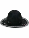 RUSLAN BAGINSKIY RUSLAN BAGINSKIY WOMEN'S BLACK WOOL HAT,FDR033MNGLDBLACK XS