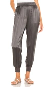 Cami Nyc The Sadie Silk-charmeuse Track Pants In Iron