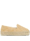Manebi Natural Raffia Net Yucatan Espadrilles In Beige