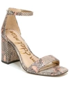 Sam Edelman Daniella Two-piece Block-heel Sandals Women's Shoes In Peach Fizz Snake Multi