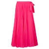 Valentino Nylon Canvas Midi Skirt W/side Bow In Pink