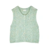 AMERICAN VINTAGE DOLSEA GREEN SLEEVELESS MOHAIR-BLEND CARDIGAN,3846319