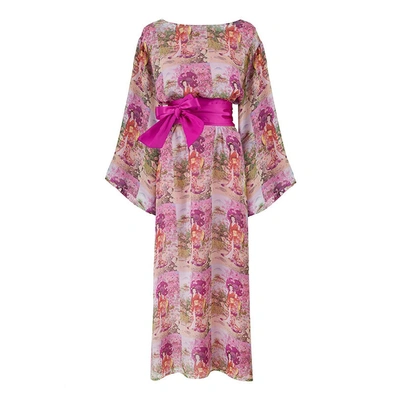 Anya Maj Orchid Kimono Dress In Print