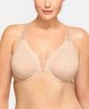 Wacoal Soft Embrace Front-close T-back Full-cup Bra In Sand