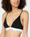 Calvin Klein Modern Cotton Lightly Lined Triangle Bralette In Black