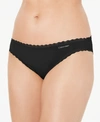 Calvin Klein Women's Lace-trim Bikini Underwear Qd3706 In Black
