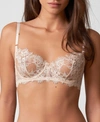 Skarlett Blue Entice Underwire Balconette Bra In White/nylon