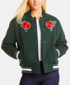 LACOSTE LIVE EMBROIDERED ROSES BOMBER JACKET
