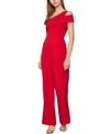 Bcbgmaxazria One-shoulder Peplum Jumpsuit In Burnt Red