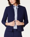 Anne Klein Star-collar Open-front Blazer In Navy