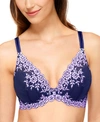 Wacoal Embrace Lace Plunge Convertible Contour Underwire Bra In Twilight Blue/lavender Fog