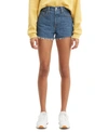 Levi's 501 High-rise Denim Shorts In Sansome Pinstripe Dark