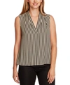 Vince Camuto Geo Print Sleeveless Georgette Blouse In Lt Stone