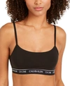 Calvin Klein Ck One Unlined Cotton-blend Bralette In Black