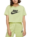 Nike Women's Sportswear Cotton Logo Cropped T-shirt In Green