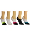 STEVE MADDEN WOMEN'S COLORBLOCK STRIPE SNEAKER SOCKS, PACK OF 5