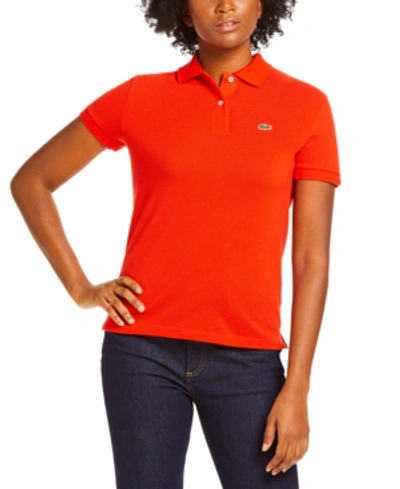 Lacoste Short Sleeve Classic Fit Polo Shirt In Red