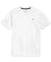 TOMMY HILFIGER BIG BOYS' SOLID EMBROIDERED LOGO V-NECK TEE