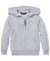 POLO RALPH LAUREN TODDLER AND LITTLE GIRLS FRENCH TERRY FULL-ZIP HOODIE