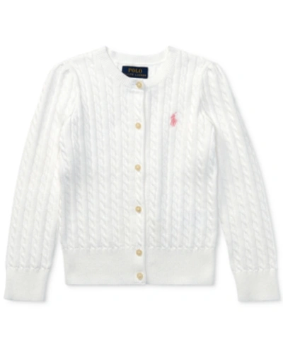 Polo Ralph Lauren Kids' Toddler Girls Cable-knit Cotton Cardigan In Warm White