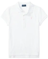 Polo Ralph Lauren Kids' Stretch Cotton Mesh Polo Shirt In White
