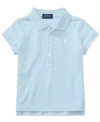 Polo Ralph Lauren Girls 2t-6x Short Sleeve Stretch Cotton Mesh Polo Shirt In Elite Blue