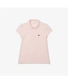 Lacoste Girls' Short-sleeve Petit Pique Polo Shirt - Little Kid, Big Kid In Pink
