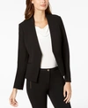 Calvin Klein Plus Size Open-front Soft Crepe Blazer In Black