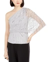 ADRIANNA PAPELL PETITE BEADED ONE-SHOULDER BLOUSE