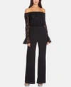 ADRIANNA PAPELL PETITE LACE OFF-THE-SHOULDER JUMPSUIT