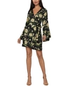 BCBGMAXAZRIA FLORAL-PRINT WRAP DRESS