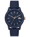 Lacoste Men's 12.12 Blue Rubber Strap Watch 42mm Women's Shoes In Blue