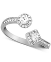 Essentials Crystal Open Ring In Silver-plate In Silver