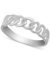 ESSENTIALS LINKED RING IN SILVER-PLATE