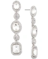 GIVENCHY PAVE & STONE LINEAR DROP EARRINGS
