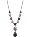 GIVENCHY PAVE & STONE LARIAT NECKLACE, 16" + 3" EXTENDER