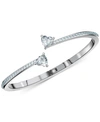 Swarovski Silver-tone Crystal Heart Bangle Bracelet In Crystal