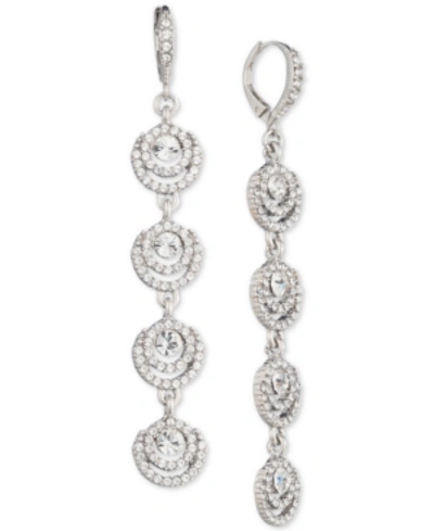 Givenchy Silver-tone Crystal Halo Linear Drop Earrings