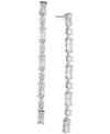 Givenchy Silver-tone Crystal Linear Drop Earrings In Silver