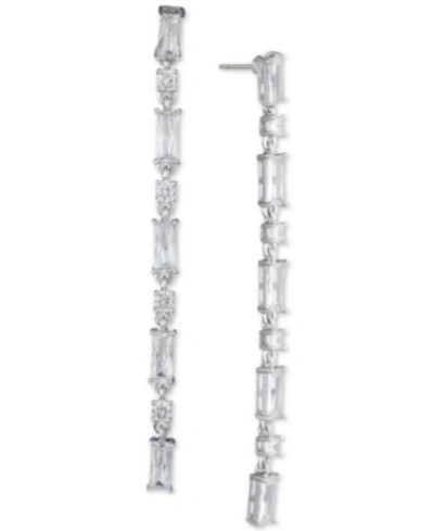 Givenchy Silver-tone Crystal Linear Drop Earrings In Silver
