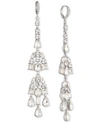 GIVENCHY SILVER-TONE CRYSTAL LINEAR DROP EARRINGS