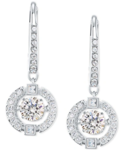 SWAROVSKI SILVER-TONE CAGED CRYSTAL DROP EARRINGS