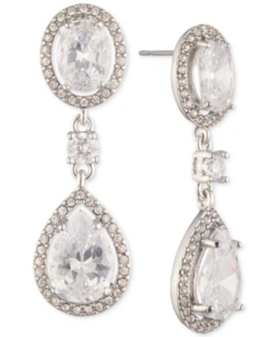 Givenchy Silver-tone Crystal Drop Earrings