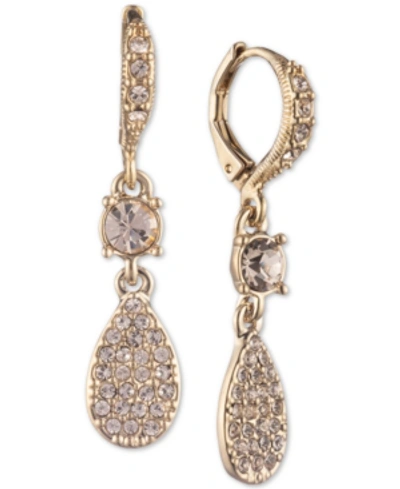 Givenchy Pave Pear-shape Drop Earrings In Gold