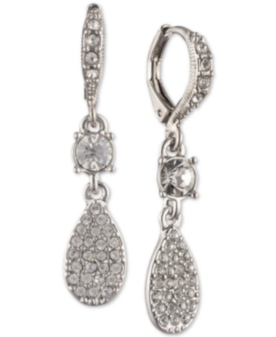 Givenchy Pave Pear-shape Drop Earrings In Silver