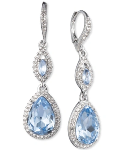 Givenchy Crystal & Stone Double Drop Earrings In Blue
