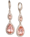GIVENCHY CRYSTAL & STONE DOUBLE DROP EARRINGS