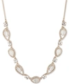 GIVENCHY GOLD-TONE CRYSTAL & STONE COLLAR NECKLACE, 16" + 3" EXTENDER